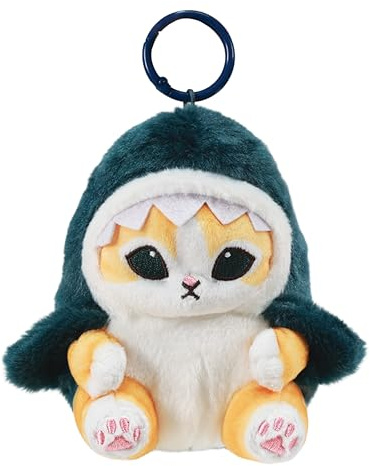 Blue Sky Studios Mofusand Plush - Cute Cat in Shark Outfit - Soft Kawaii Stuffed Toy - Collectible Kitty Plushie - Official Licensed Gift