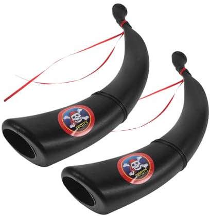 GARVALON 2 Stück Piratenhorn Kunststoff Tröte für Piraten Cosplay Halloween Party Requisiten Erwachsene Zubehör für Kostüm und Rollenspiel