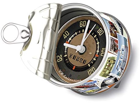 BRISA VW Collection - Volkswagen T1 Bulli Bus Tisch-Uhr, Magnet-Uhr, MyClock auch personalisierbar, Foto-Geschenk (Briefmarken)