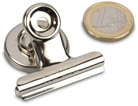 Brief-Klemmer mit Magnet, Breite 40 mm, vernickelt, VE 2 STK