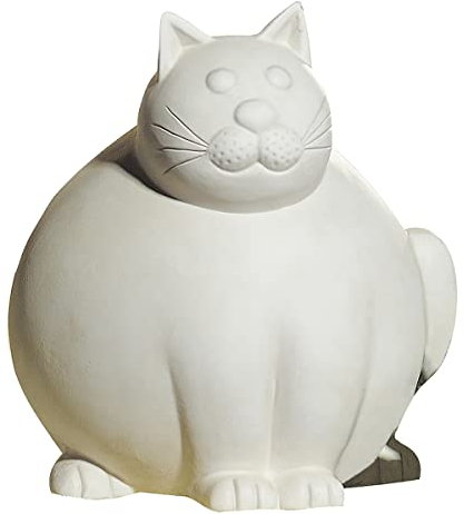 GILDE Dekofigur Katze 'Molli' - Deko Wohnzimmer - Geschenk Katzenliebhaber - Farbe: Creme matt - Höhe 29 cm