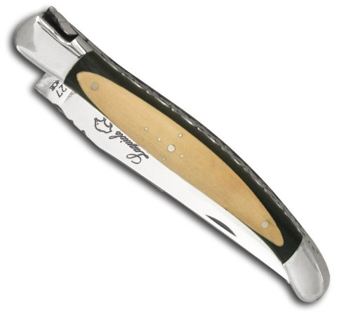 Couteau Laguiole avec un manche bi-matière ébène et buis