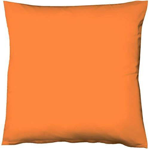 fleuresse Mako-Satin-Kissenbezug Uni Colours Farbe orange 2044 50 x 70 cm