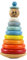 edu fun 21070 Stapelpyramide groß Stapelmännchen Stapel Steckspielzeug Stapelturm Holzspielzeug 23,5cm