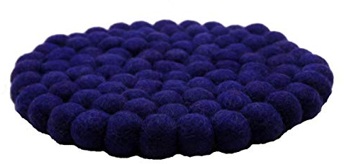 Maharanis Fairtrade Filz Untersetzer Topf Untersetzer Classic Blue blau 22 cm handgefertigt aus Reiner Wolle