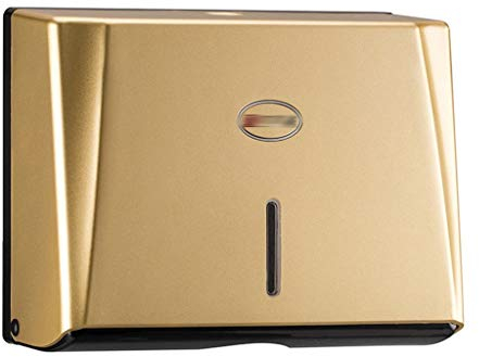 FKJLUN Papierhandtuchspender Kommerzielle Papierhandtuchspender, Wand- Handtuchspender, Punsch Frei, Kunststoff Handtuchspender Papierspender (Color : Gold)