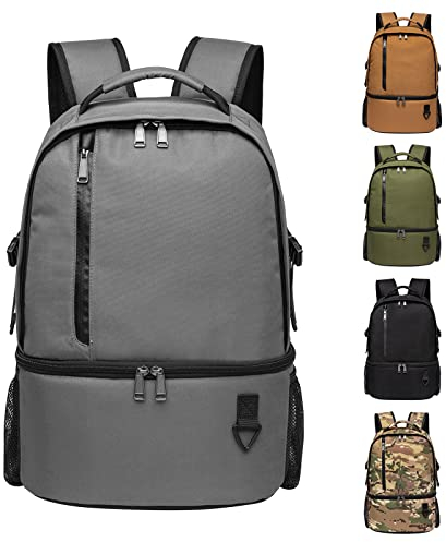 TUGUAN Mochila Nevera Mochila Isotérmica 28L Ligera de Doble Pared, Aislada, a Prueba de Fugas Mochila Térmica para Pícnic, Camping, Viajes, Senderismo, Playa, Parque, Gris