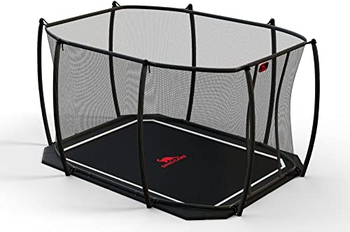 Dinocars Flat Level Trampolin schwarz 340 x 240 cm inkl. Sicherheitsnetz - DTGR-234-SET-FL