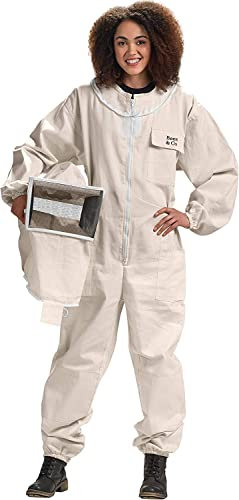 Bees & Co U75 Imkeranzug aus natürlicher Baumwolle mit rechteckigem Schleier, 5XL
