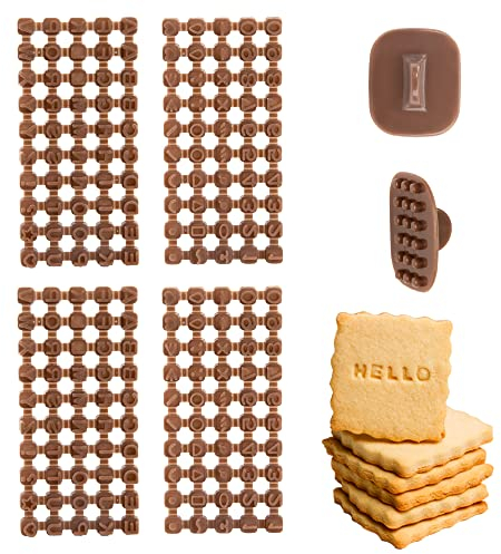 Sellos para Galletas con Alfabeto Números Símbolos Mini Alfabeto Cortadores Galletas para DIY Decoración de Pasteles Galleta Fondant Arcilla 2 Set