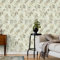 VaryFloral Tapete Blumen Salbei Fototapete Selbstklebend Farn 61cmx300cm Küchentapeten Vintage Möbelfolie Beige Grün Botanischer Foto Tapeten Wand Tapeten Wohnzimmer Schlafzimmer Küchen Badezimmer
