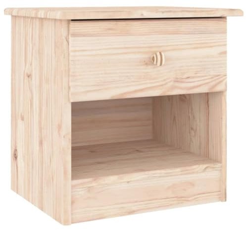 vidaXL Nachttisch, Beistelltisch für Schlafzimmer Wohnzimmer, Nachtkästchen mit viel Stauraum, Nachtschrank Nachtkommode, Massivholz Kiefer
