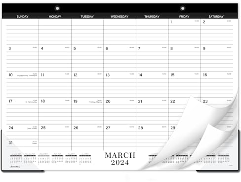 Tischkalender 2024-2025 - MAR 2024 - AUG 2025, 18-Monats-Schreibtisch-/Wandkalender 2024-2025, 2025 Zoll x 30,5 cm, dickes Papier, Schreibtischkalender 2024-2025 mit Eckenschutz, Kalender mit