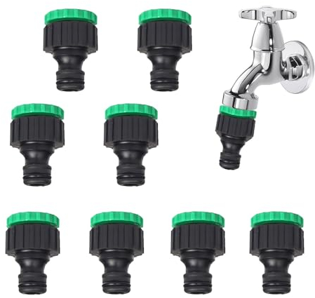 XQMMGO 8 Stück Gartenschlauch Verbindungsstück Kit, 1/2 Zoll und 3/4 Zoll Schlauchanschluss 2 in 1, Gartenschlauch Schnellkupplung Wasserschlauch, Kunststoff Gartenschlauch Adapter