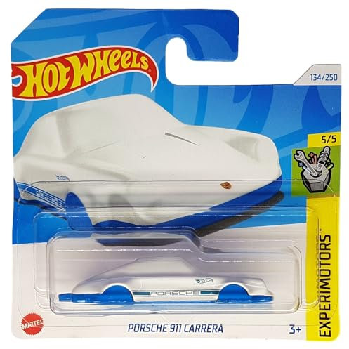 Hot Wheels - Porsche 911 Carrera - Experimotors 5/5 - HTD78 - Short Card - Schlüsselanhänger - Weiss blau - Mattel 2024-1:64