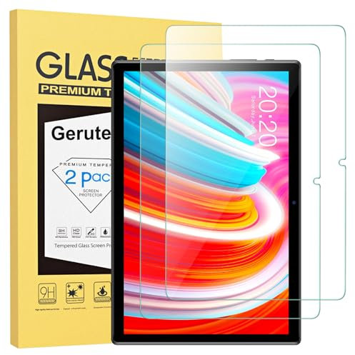 Gerutek [Lot de 2 Verre Trempé pour Teclast M40 / M40 Pro / M40S / P20HD / P20S, 10.1 Pouces, Haute Définition, 9H Dureté, Anti Rayures, sans Bulles, 2.5D Film Protection Écran pour Teclast M40 10.1