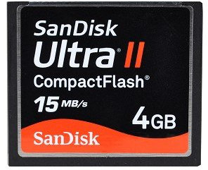Sandisk Ultra II 4GB Carte mémoire Compact Flash CF Carte mémoire Compact (Noir Ampoule)