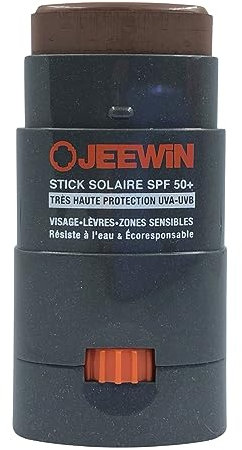 JEEWIN Stick Protecteur Solaire SPF50+ Visage et Lèvres waterproof 12 g (CHOCO)