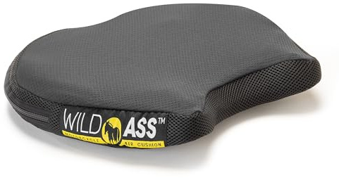 Wild Ass Smart Airgel - Motorcycle Seat Cushion, Ergonomic Universal Fitting Air Adjusting Pad with Straps - Ultimate Rider Comfort & Relief, Cool Flow Motorcycle Accessories for Long Rides - Black