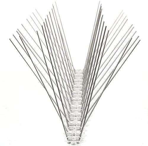 Yaheetech Taubenabwehr 5m (10pcs x 50cm) Edelstahl Spikes 4 Reihig Vogelabwehr Taubenspikes, für Dach Balkon Fenster, gegen Tauben/Kleinvögel/Katzen