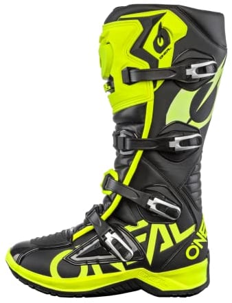 O'NEAL | Stivali Motocross | Enduro Motorcycle | Suola antiscivolo per la massima aderenza, zona tallone ergonomica, fodera perforata| Stivali RMX | Adulto | Nero Giallo Neon | Taglia 46