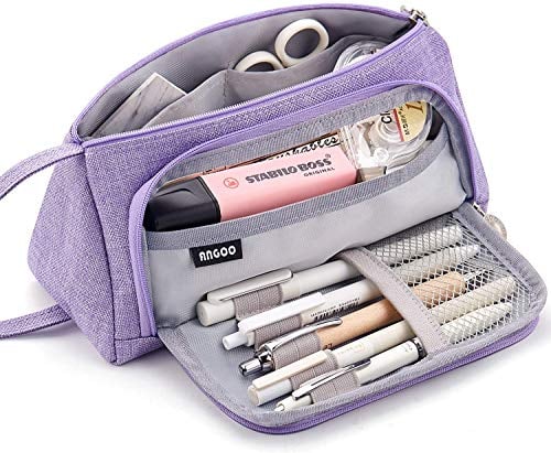Federmäppchen Federtaschen Teenager Mädchen Mäppchen, Große Kapazität Pencil Case für Schule & Büro Erwachsener Mädchen Geschenk, 20x11cm (Violett)