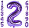 Purple 2 Balloons 40 Inch Large Purple Number 2 Balloons,Foil Helium Digital Balloons for Birthday Anniversary Party Festival Decorations