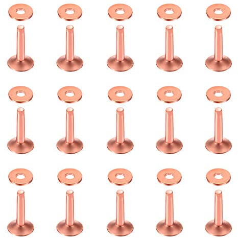 Swpeet 25 seti10 × tre punto tre × 14mm Copper Rivet e Burrs Assortimento Kit, Kit di Cuoio DIY per Cinture Portafogli Collari Prodotti in Pelle Artigianato MakingCinture Portafogli Collari