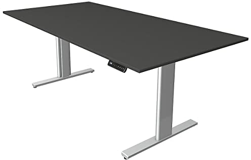 Kerkmann Certeo Schreibtisch Move.3 | Elektrisch höhenverstellbar | Gestell Silber | HxBxT 720-1200 x 2000 x 1000 mm | anthrazit | Sitz- und Stehtisch Bürotisch Arbeitstisch