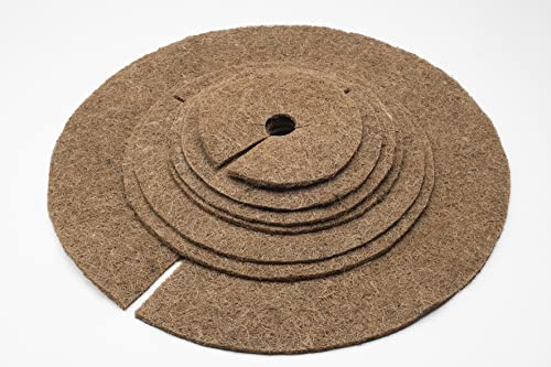 Kokosmatte rund Winterschutz für Kübelpflanzen ( Kokos Mulchscheibe: Ø 60 cm - 5 Stück ) Kälteschutz für Pflanzen, Palmen - Frostschutz für Topfpflanzen - Kokosscheibe Kübelabdeckung Abdeckscheibe