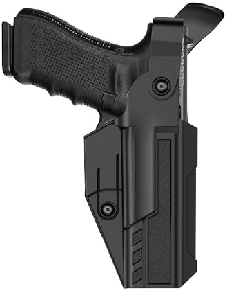 G19 Level 3 Retention Duty Holster for Gen 1 2 3 4 5 Glock 19/17/19X, Glock 23/32, Glock 45/44, Law Enforcement Duty Holster, Adjustable Retention/Cant Polymer Duty Belt Gun Holster - Right Handed