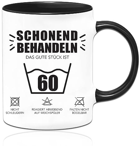 Sugeru Tasse - 60 geburtstag frau geschenke mann mit Spruch “Schonend behandeln Das gute Stück ist 60”,lustige geschenke,Geschenkidee für den runden Geburtstag (60 Jahre)