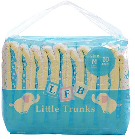 LittleForBig Erwachsenen Gedruckten Windeln 10 Stück - Kleine Elefanten (Medium 70-95 cm)
