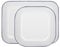 Argon Tableware 2 Piece Baking Tray Set - Blue Rim - Lightweight Metal Rectangular Enamel Oven Tray Kitchen Bakeware Flat Cooking Pan for Roasting, Baking