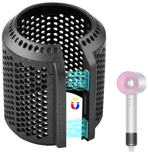 WYWY.Wide Coperchio filtro esterno magnetico compatibile con asciugacapelli Dyson Supersonic HD01 HD03 HD08 HD15, parti di ricambio per la Gabbia del Filtro Asciugacapelli (Grigio)