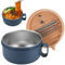 Hejo Ramen Schüssel mit Deckel, 1200ml Instant-Nudeln Schüssel aus Edelstahl, Tragbare Thermoschüssel mit Griff und Stäbchen, Auslaufsich Nudelschüssel für Familien, Büro, Outdoor (Rosa, Blau)