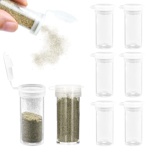 Calkrer Lot de 8 mini salières et poivrières de voyage pour le camping - Mini distributeur d'épices avec couvercle - Extra petit.