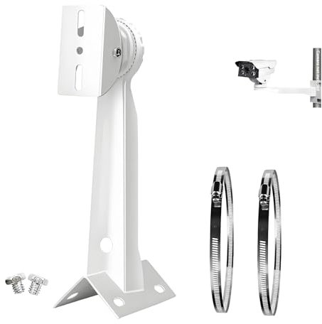 CTXSumTec 305 mm Aluminium-Legierung CCTV-Überwachungskamera-Eckstange Wandhalterung für Dahua Bullet und PTZ Kameras, Überwachungskamera mit 2 x 20 cm Schlaufen