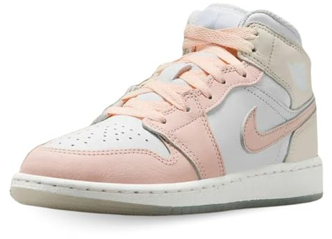 Nike Schuhe Air Jordan 1 Mid Se (GS) Code HJ5940-100 Weiß, Weiß Rosa, 39 EU