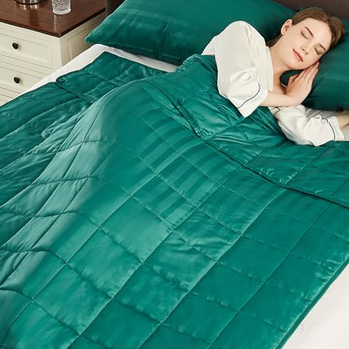 Gewichtsdecke, Queensize-Größe (152,4 x 203,2 cm, 7,7 kg), ultraweich und gemütlich, kühlende Gewichtsdecke, Queensize-Größe für Erwachsene, schwere Decke, maschinenwaschbar, weich, Grün