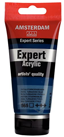 Amsterdam Expert Series Acrylic - 75 ml Bleu phtalo turquoise 565 - Peinture professionnelle à forte pigmentation et excellente résistance à la lumière