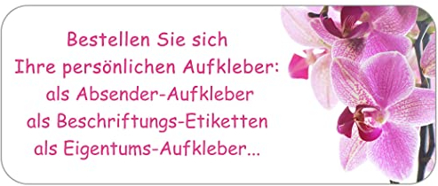 Adress-Etiketten - Adress-Aufkleber Orchidee mit Ihrem Wunschtext, 160 Stück, ca. 56 x 23 mm, für 1 bis 5 Zeilen Text