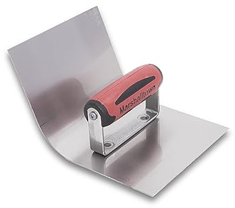 Attrezzo per spatola d'angolo Marshalltown con arrotondamento, R 38 mm con impugnatura DuraSoft, acciaio inossidabile, dimensioni: 114x152 mm
