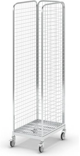 kaiserkraft | Stahlrollbehälter | LxB 640 x 460 mm | 3-seitig | mit Rückwand