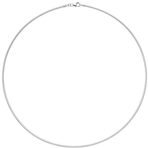 1,1mm Halsreif Omegakette Collier aus 925 Silber rhodiniert rund 40cm