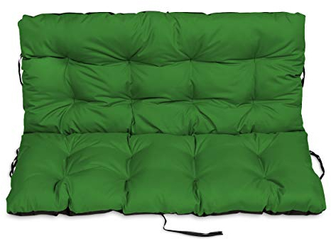 SuperKissen24. Sitzkissen Bankkissen Bankauflage für Gartenbank - 180x50 cm und Rückenlehne 180x60 cm - Outdoor und Indoor - grün