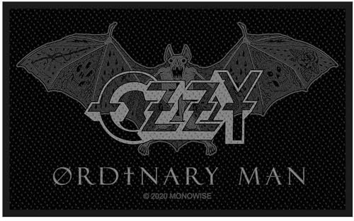 Ozzy Osbourne Patch Ordinary Man Logo Nue offiziell Schwarz Woven Sew on Accessory Size