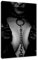 Pixxprint Strenge Domina rote Lippen mit Halsband, Monochrome, Größe: 80x60cm, Leinwandbild, fertig gespannt, Wandbild, Dekoration, Kunstdruck, kein Poster