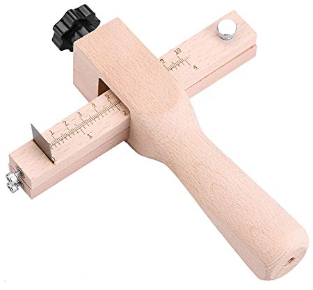 Outils de coupe en cuir en bois, outils de travail en cuir avec 5 lames Outil de coupe en cuir réglable pour couper la bande de cuir Stra
