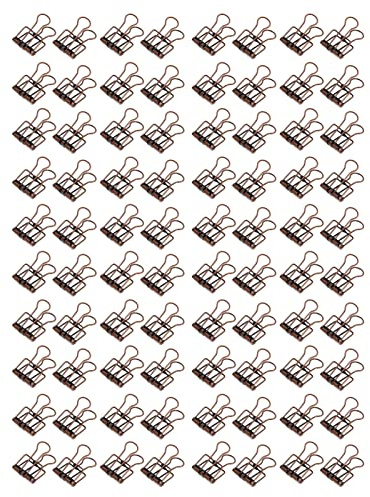 Clip per Raccoglitori, Raccoglitori Clip Metallo, 80 Pezzi Piccole Clip 19 Mm, for Uso Domestico Scolastico Ufficio (Bronzo viola)